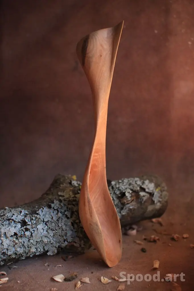 Cuillère sculptée à la main dans du bois de Frêne commun (Fraxinus excelsior)